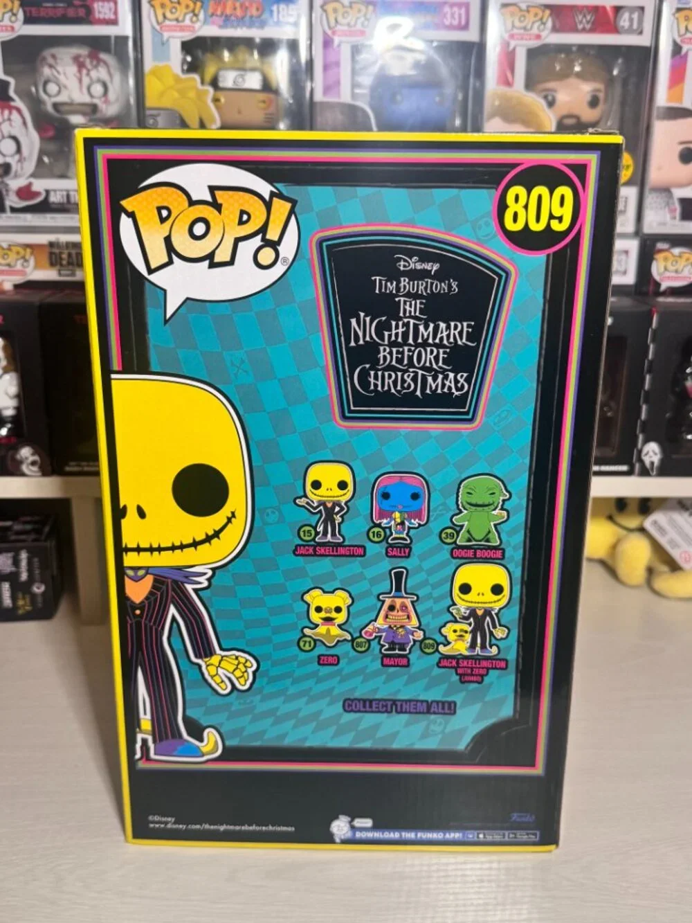Funko Pop Jack Skellington w/ Zero #809 JUMBO 10 Inch Blacklight - Near Mint